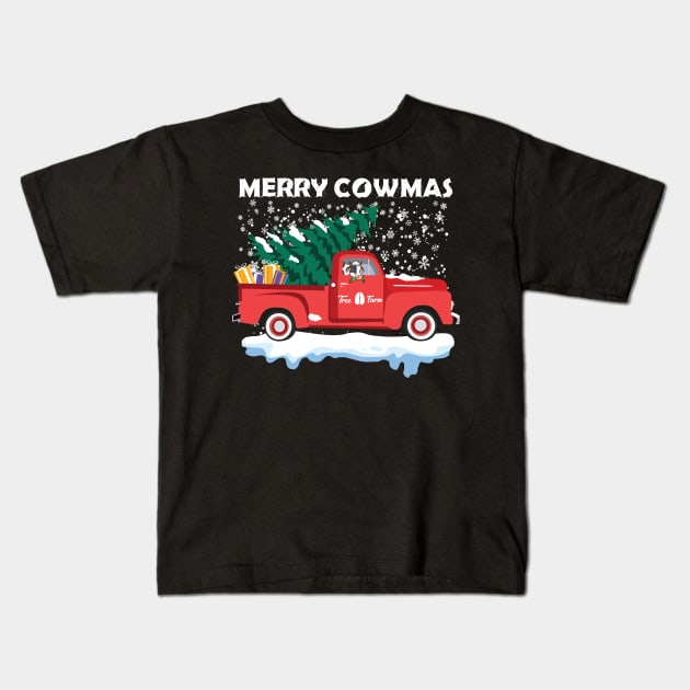Merry Cowmas Funny Cow Ugly Christmas Xmas Kids T-Shirt by reginaturner